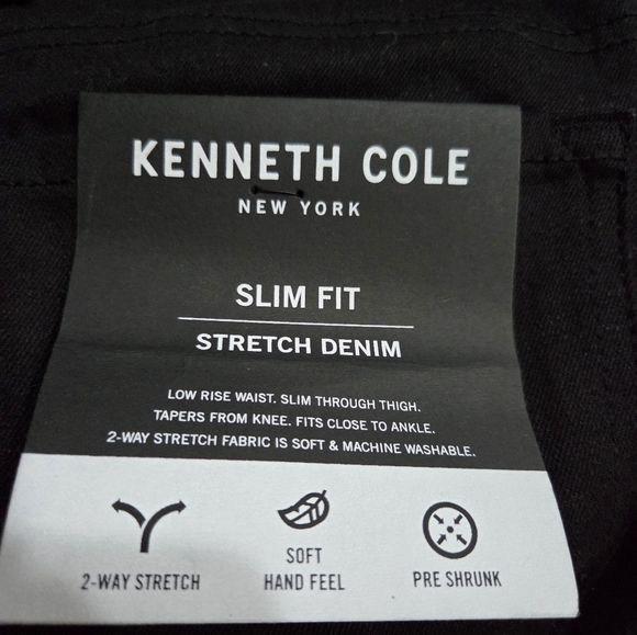 NWT Kenneth Cole Men's Black Jeans Slim Fit Sz.32×30 - Picture 9 of 10